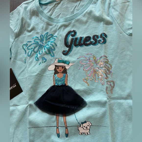 Brand new guess girls Tshirt with sequin detail - Picture 2 of 4